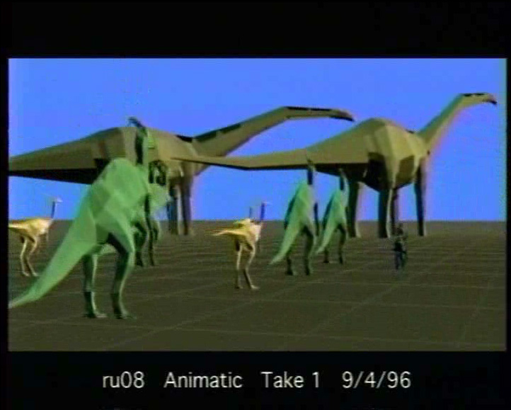 Photo of CGI dinos from Jurassic Park.